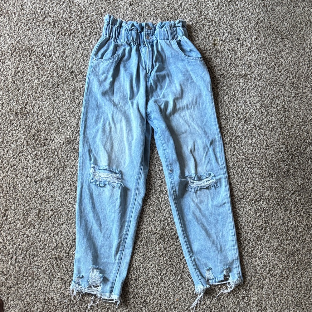 Light Blue Distressed Women Jeans